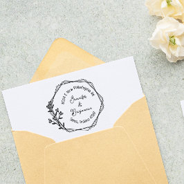 Moderne florale Rücksendeadresse, Paar Gummistempel