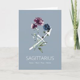 Moderne florale Sagittarius Geburtstagskarte Karte