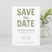 Moderne Florale Salbei-Grüne Einfache Hochzeit Save The Date (Stehend Vorderseite)
