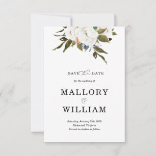Moderne, florale Save the Date-Karte Date