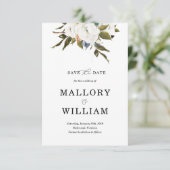 Moderne, florale Save the Date-Karte Date (Stehend Vorderseite)