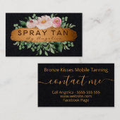 Moderne, florale Schwarz- und Bronzespritzspray Ta Visitenkarte (Vorne/Hinten)