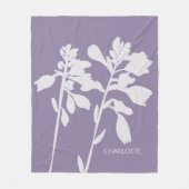 Moderne Florale Silhouette Benutzername Fleecedecke (Vorderseite)