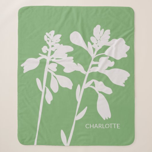 Moderne Florale Silhouette Benutzername Sherpadecke (Vorderseite)