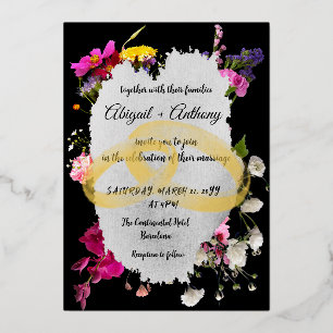 Moderne, florale Stilgrenze Folieneinladung