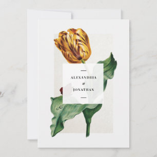 Moderne florale Tulpenhochzeit  Einladung