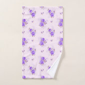 Moderne Florale Violette Rose Badhandtuch Set (Handtuch)