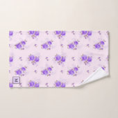 Moderne Florale Violette Rose Badhandtuch Set (Handtuch)