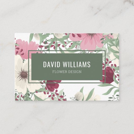 Moderne florale Visitenkarte (Vorderseite)