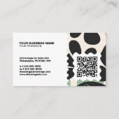 Moderne Florale Visitenkarte – QR-Code & Logo (Rückseite)