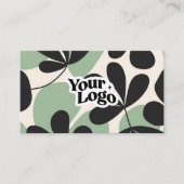 Moderne Florale Visitenkarte – QR-Code & Logo (Vorderseite)