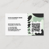 Moderne Florale Visitenkarte – QR-Code & Logo (Rückseite)