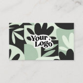 Moderne Florale Visitenkarte – QR-Code & Logo (Vorderseite)