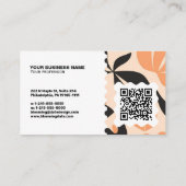 Moderne Florale Visitenkarte – QR-Code & Logo (Rückseite)