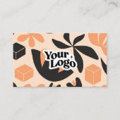 Moderne Florale Visitenkarte – QR-Code & Logo (Vorderseite)