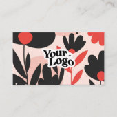 Moderne Florale Visitenkarte – QR-Code & Logo (Vorderseite)
