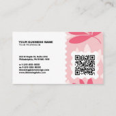 Moderne Florale Visitenkarte – QR-Code & Logo (Rückseite)