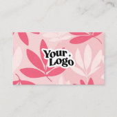 Moderne Florale Visitenkarte – QR-Code & Logo (Vorderseite)