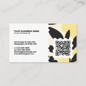 Moderne Florale Visitenkarte – QR-Code & Logo (Rückseite)