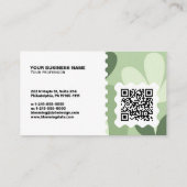 Moderne Florale Visitenkarte – QR-Code & Logo (Rückseite)