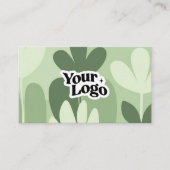 Moderne Florale Visitenkarte – QR-Code & Logo (Vorderseite)