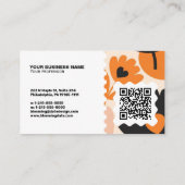 Moderne Florale Visitenkarte – QR-Code & Logo (Rückseite)