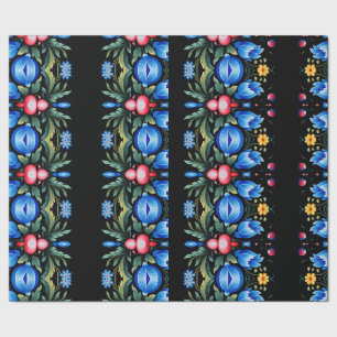 Moderne florale Volkskunst Geschenkpapier
