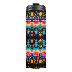 Moderne florale Volkskunst Thermosbecher