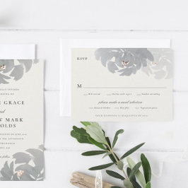 Moderne florale Wasserfarbe Elegante Wedding RSVP  Einladung