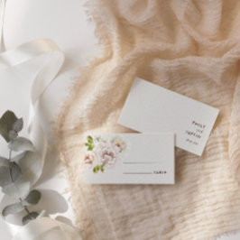 Moderne florale Wasserfarbe Elfenbeincreme Hochzei Platzkarte