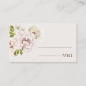 Moderne florale Wasserfarbe Elfenbeincreme Hochzei Platzkarte (Vorderseite)