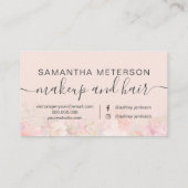 Moderne florale Wasserfarbe Ober blush Make-up Haa Visitenkarte (Rückseite)