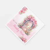 Moderne florale Wasserfarbe Teddy Bären Babydusche Serviette (Ecke)