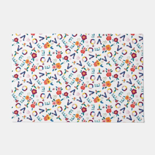 Moderne florale Whimsistische politische Wohngesta Fußmatte (Vorderseite)