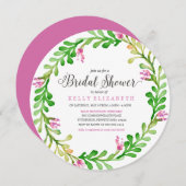 MODERNE FLORALKIRCHE Brautdusche Einladung (Vorne/Hinten)