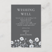 Moderne Florals wünschen gute Hochzeit Grau Begleitkarte (Vorderseite)
