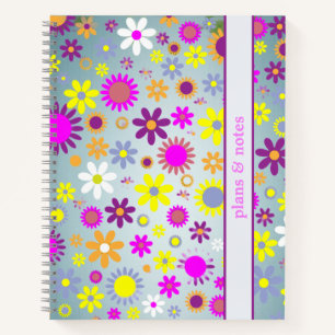Moderne, florfarbene Notebooks Notizblock