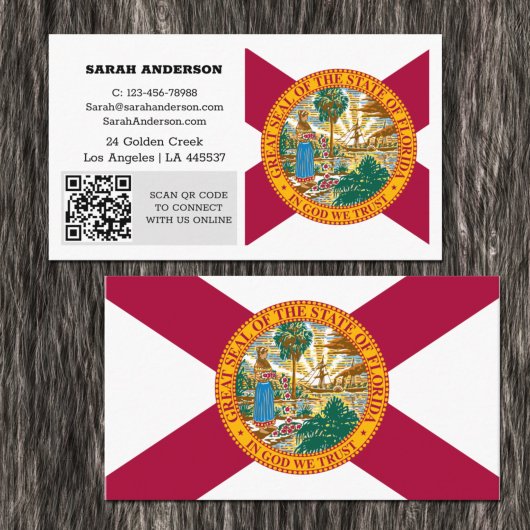 Moderne Florida Business Card, Florida Flag / USA Visitenkarte