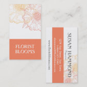 Moderne Florist Business Card Orange Red Visitenkarte (Vorne/Hinten)