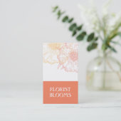 Moderne Florist Business Card Orange Red Visitenkarte (Stehend Vorderseite)