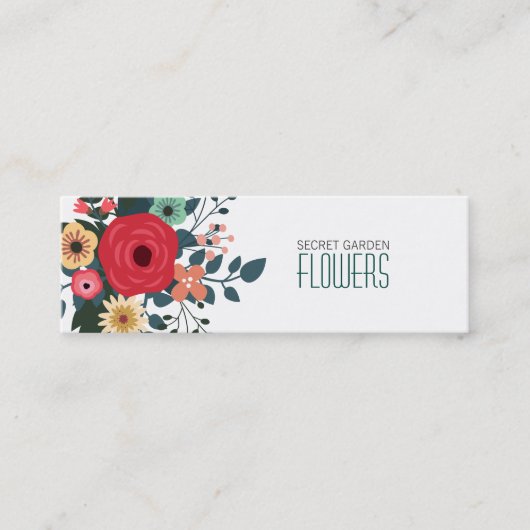 Moderne Florist Skinny Business Cards Mini Visitenkarte (Vorderseite)