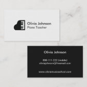 Moderne Flügels-Musik-Lehrer-Visitenkarte Visitenkarte (Vorne/Hinten)