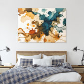 Moderne Fluid Art mit Gold Spritzer Leinwanddruck (Insitu (Schlafzimmer))