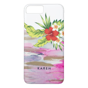 Moderne Fluid Colors & Tropical Hibiskus Bouquet Case-Mate iPhone Hülle