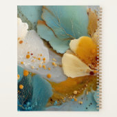 Moderne fluide abstrakte Teal-Gold-Blasen und -Ade Planer (Rückseite)