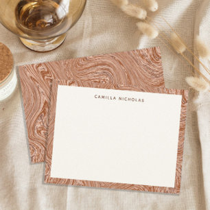 Moderne Flüssig-Kupfer-Marmorstruktur Mitteilungskarte