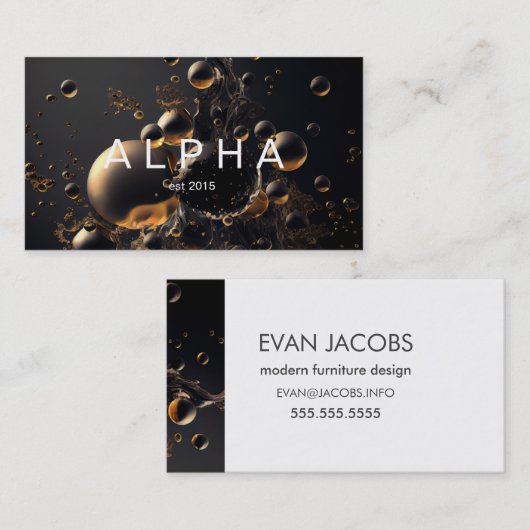 Moderne flüssige abstrakte Blasen Hintergrunddesig Visitenkarte (Vorne/Hinten)