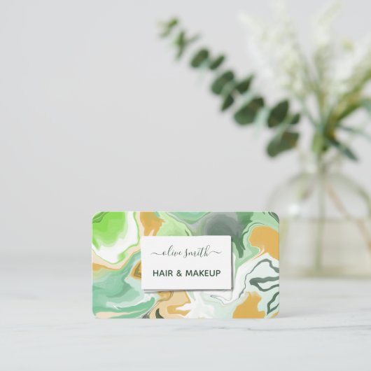 Moderne flüssige Acrylkunde Visitenkarte (Stehend Vorderseite)