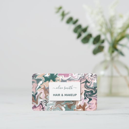 Moderne flüssige Acrylkunde Visitenkarte (Stehend Vorderseite)