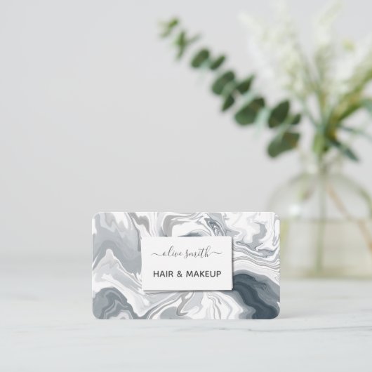 Moderne flüssige Acrylkunde Visitenkarte (Stehend Vorderseite)